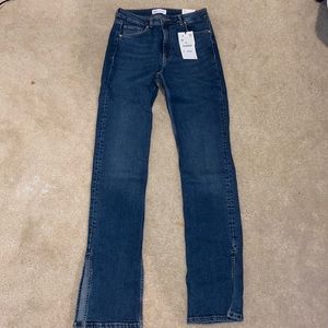 Zara high rise split skinny jeans